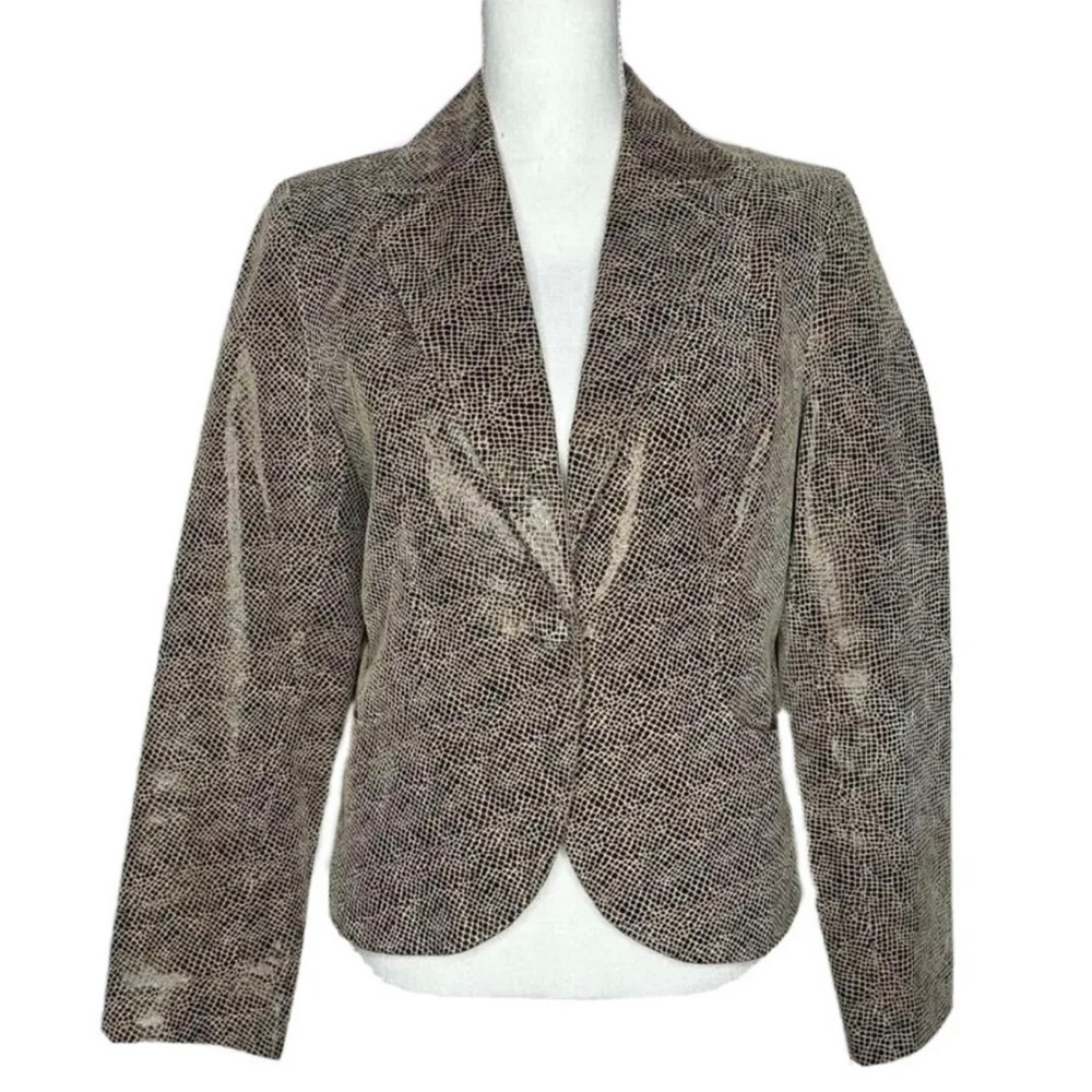 Mythology • Pebbled Leather One Button Leather Blazer Size 8